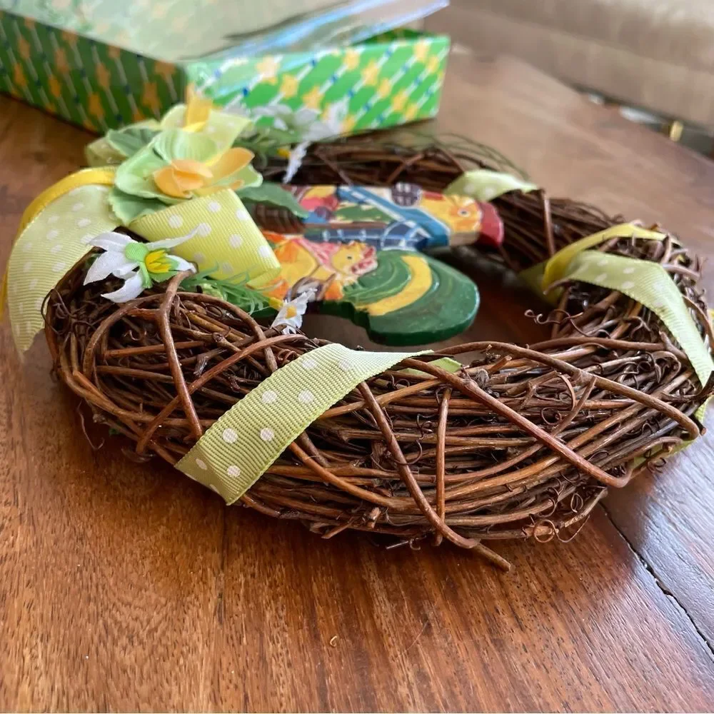 Spring/ Easter Wreath Small Vintage 90s